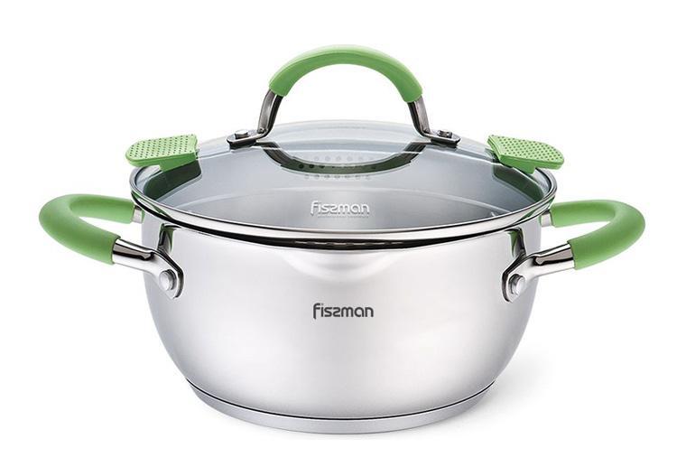 Каструля Fissman Charlotte 2.5л smile з кришкою-друшляком, фото 1