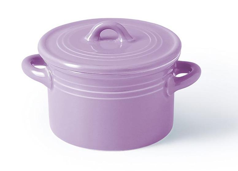 Каструлька порцелянова Fissman Margaret Ø10х6см smile   з кришкою, бузкова, фото 1