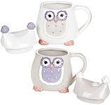 Кружка "Owl Family" 400мл smile з керамічною кришкою, фото 3