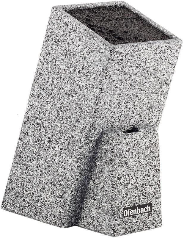 Підставка-колода Ofenbach Black Lead для кухонних ножів 11х11х26см smile з секцією для ножиць, фото 1