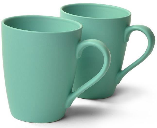 Набір 2 керамічні кружки Fissman Sunshine 300мл smile   аквамарин, фото 1