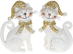 Статуетка "Котик у Шапці" 10.5х6.5х16см buuba, полістоун, білий