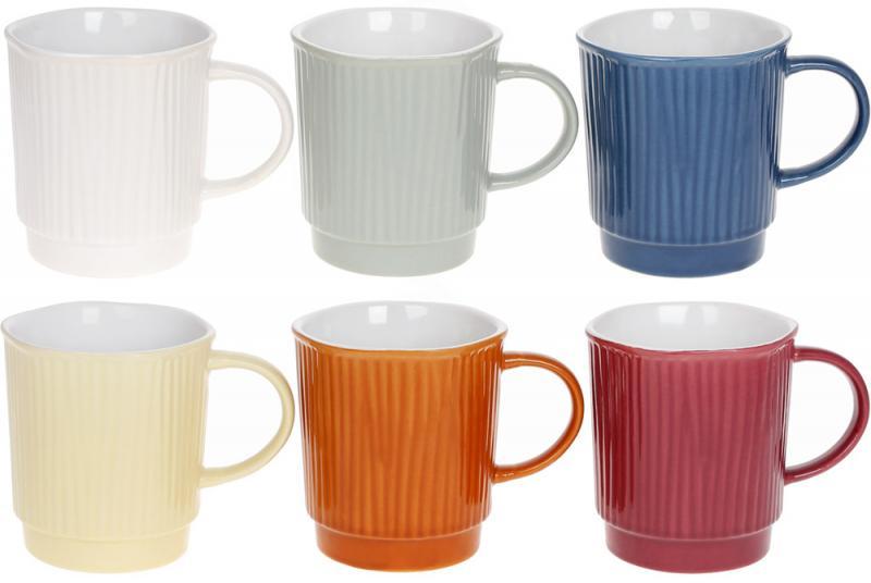 Набір 6 керамічних чашок "Палаццо" 390мл smile яскраві, фото 1