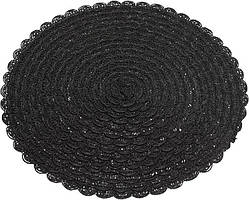Набір 6 сервірувальних килимків "Margrese В'язана серветка" 38см buuba, чорний (підтарільники)