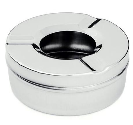 Попільничка Empire Ø9см smile з нержавіючої сталі з кришкою, на 3 сигарети, фото 1