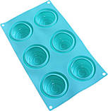 Форма-планшет силіконова "Спіраль" для евродесертів, випічки кексів і маффінів 29.5х17.5см smile 6 осередків, фото 2