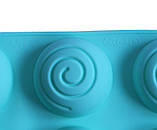 Форма-планшет силіконова "Спіраль" для евродесертів, випічки кексів і маффінів 29.5х17.5см smile 6 осередків, фото 3