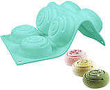 Форма-планшет силіконова "Спіраль" для евродесертів, випічки кексів і маффінів 29.5х17.5см smile 6 осередків, фото 5