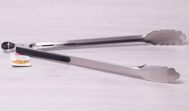 Щипці Kamille Cloud 35.5см smile    з нержавіючої сталі з силіконовими вставками, фото 1