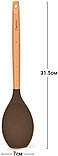 Ложка сервірувальна (кухарська) Fissman Chef's Tools 31.5см smile    силікон, шоколадний, фото 2