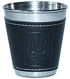 Набір 4 дорожні сталеві стопки (чарки) Dynasty 70мл smile smile в чохлі, фото 2