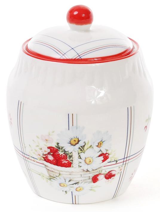 Банка фарфорова "Сунична фантазія" 400мл smile smile декоративна для сипучих продуктів, фото 1