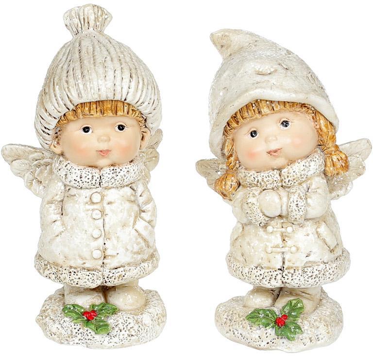 Статуетка декоративна "Янголятко в куртці" 6.7х6.1х12см smile полістоун, фото 1