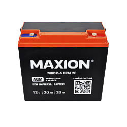 Промисловий акумулятор MAXION AGM 12V 20Ah R+ (правий +) BP-6 DZM 20