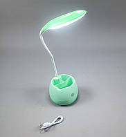 Світлодіодна лампа USB з акумулятором Настільна лампа із підставкою на акумуляторі лед sst-813 Зелена