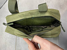 Сумка напашник для бронежилета на Моллі, напашник Олива, WINTAC, Cordura 1000D, тактичний підсумок напашник для плитоноски, фото 3