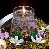 Декоративна гелева свічка Чародійка з натуральними сухоцвітом, фото 4