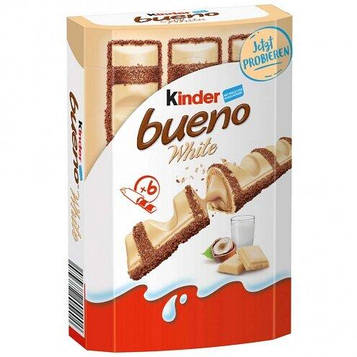 Шоколадні батончики Kinder Bueno White, 129 г, 27 уп/ящ