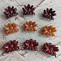 Заколки, зажимы, крабики каучуковые цветок коричневых оттенков Melissa 2,5 см