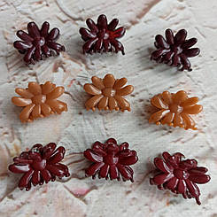 Заколки, затискачі, крабіки каучукові квітка коричневих відтінків Melissa 2,5 см