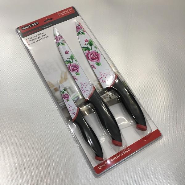 Набір кухонних ножів Sonmelony 3 шт., кухарський професійний універсальний комплект для кухні MR