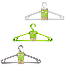 Вішак-плечики тремпель для одягу Алеана пластиковий 44.5 см набір 5 шт в асортименті кольорів