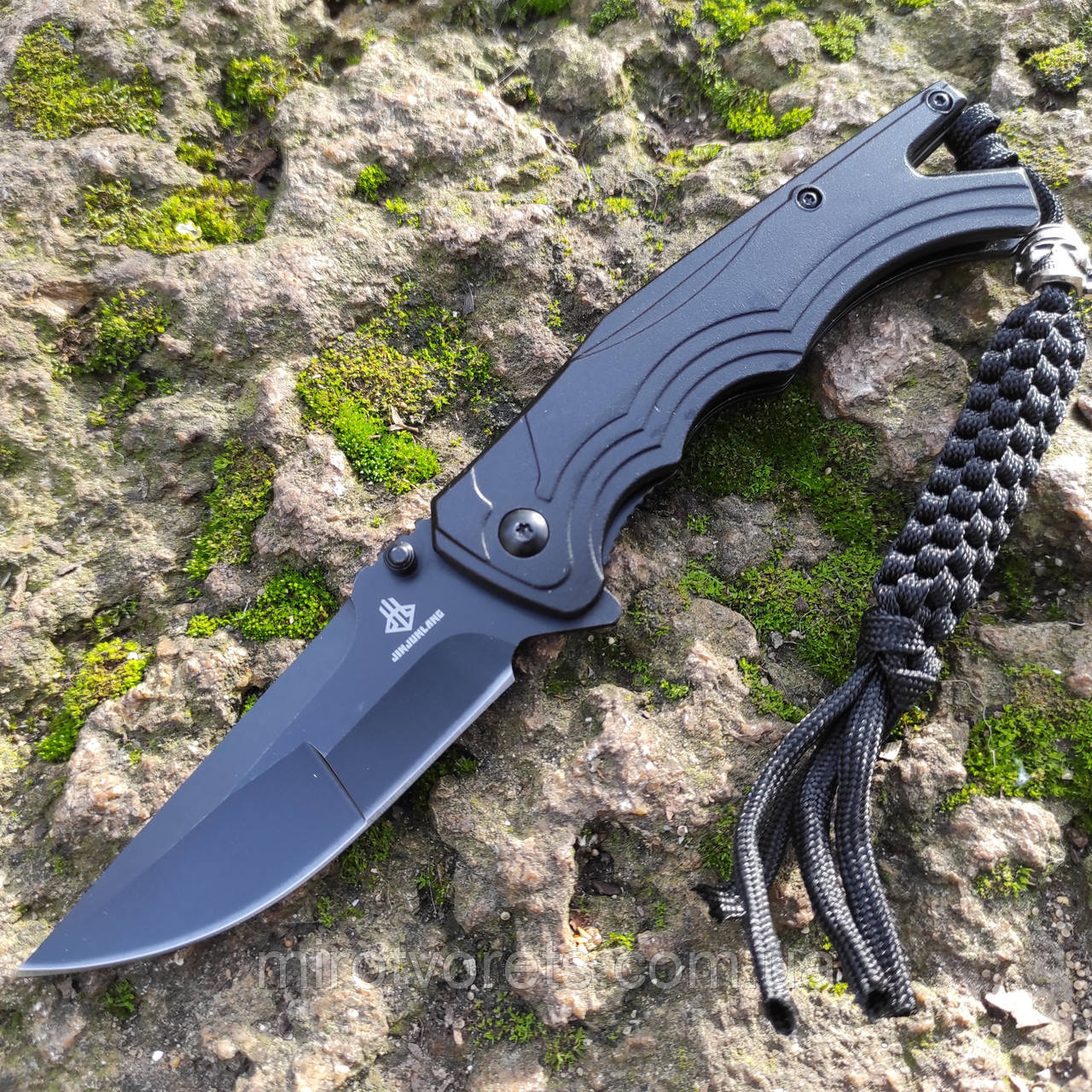 Складний фліппер інерційний Flash Black aluminium, склобій, темляк