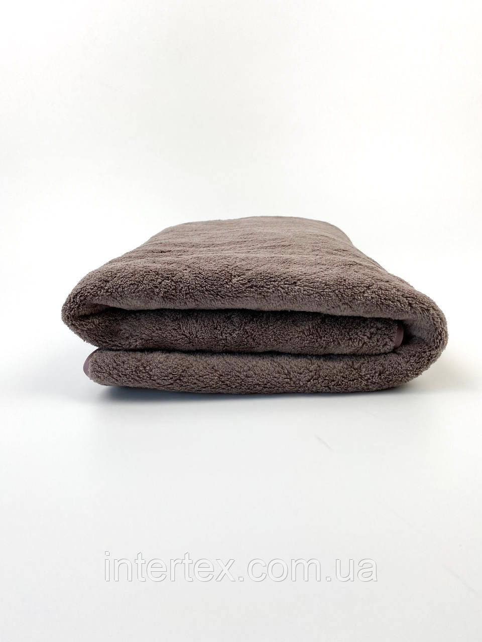 Рушник лицьовий мікрофібра Classic (коричневий) 100х50 см.