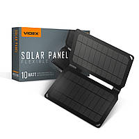 Солнечная панель 10W портативная для зарядки гаджетов 5.3V IP68 1.9A 252х163мм 1*USB выход VIDEX