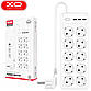 Мережевий фільтр XO 10 розеток 3USB 2м WL07 White, фото 4