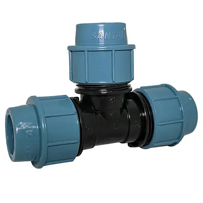 Трійник зажимний 32х32х32, для ПНД труб