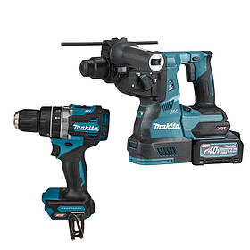 Набір інструментів Makita (Акумуляторний перфоратор XGT 40 V MAX HR003GM201 +Акумуляторний ударний дриль-шуруп