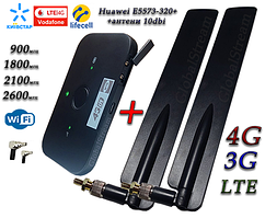 4G LTE Wi-Fi Роутер Huawei E5573Bs-320 + (KS,VD, Life) з антеною MIMO 2 шт. на 10dbi