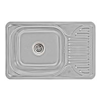 Кухонная мойка с нержавеющей стали Lidz 66*42 0,8 мм Micro Decor (LIDZ664208MICDEC)