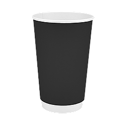 Паперовий стакан двошаровий Чорний 500 мл 25шт/уп кр 90