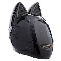 Мото Кото шлем с ушками женский MS-1650 XL Черный (60429509)