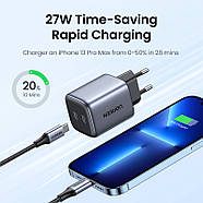 МЗП для швидкої зарядки на 2 Type-C 45W UGREEN GAN Nexode Mini (чорний) CD294, фото 3