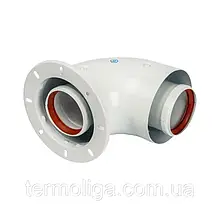 Кут коаксіальний 45° з фланцем 60х100