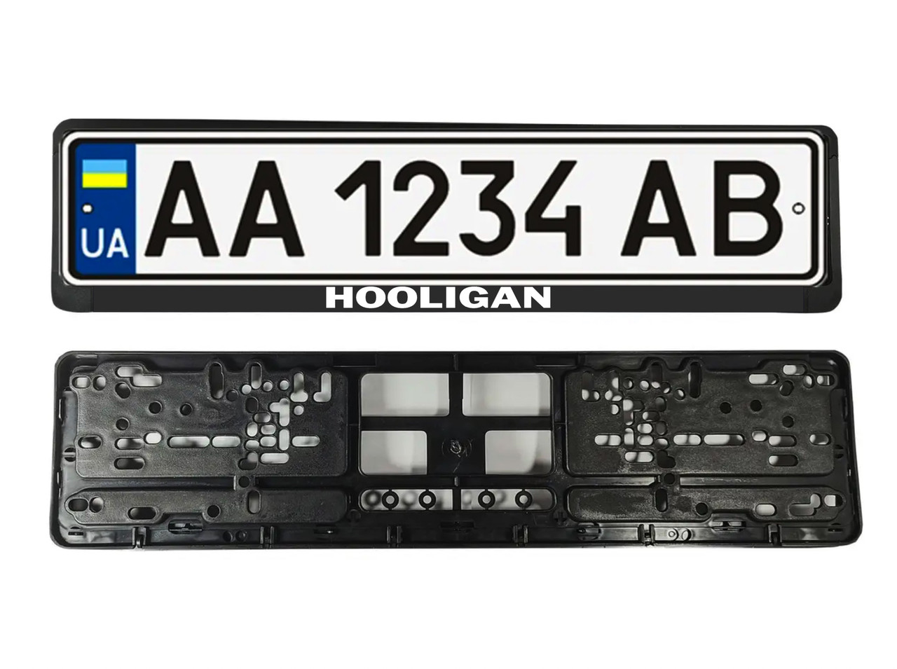Рамка номерного знака із написом "HOOLIGAN"