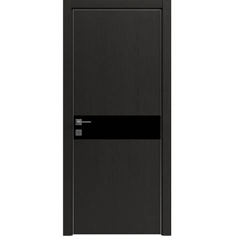 Двері колекції Modern модель Flat 02 Alum (з вставкою зі скла) Венге, фото 1