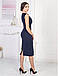 Класичне плаття-футляр без рукавів, темно-синє, фото 5