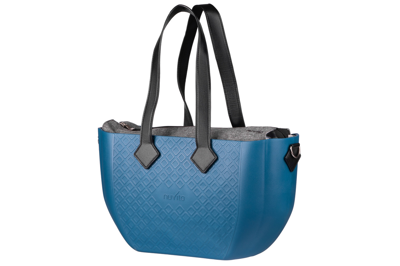 Nuvita Сумка MyMia ручки еко-шкіра, килимок, ремені для коляски, синьо-чорний, фото 1