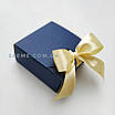 Коробка подарункова 80х80х35 мм, колір темно-синій перламутровий, фото 5
