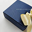 Коробка подарункова 80х80х35 мм, колір темно-синій перламутровий, фото 3