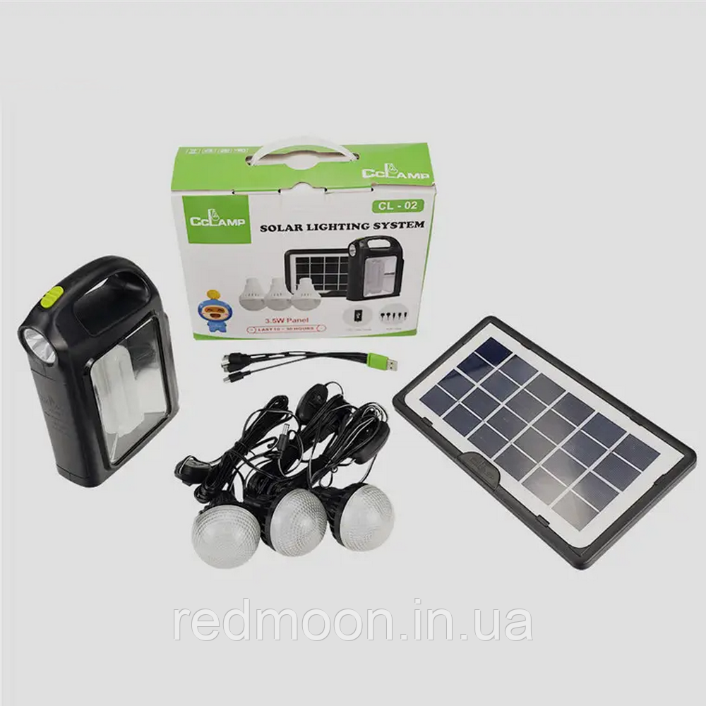 Фонарь на солнечной батарее с PowerBank 5000мАч, CL-02 + 3 лампы / Зарядное устройство и осветительная станция - фото 9 - id-p1766371043