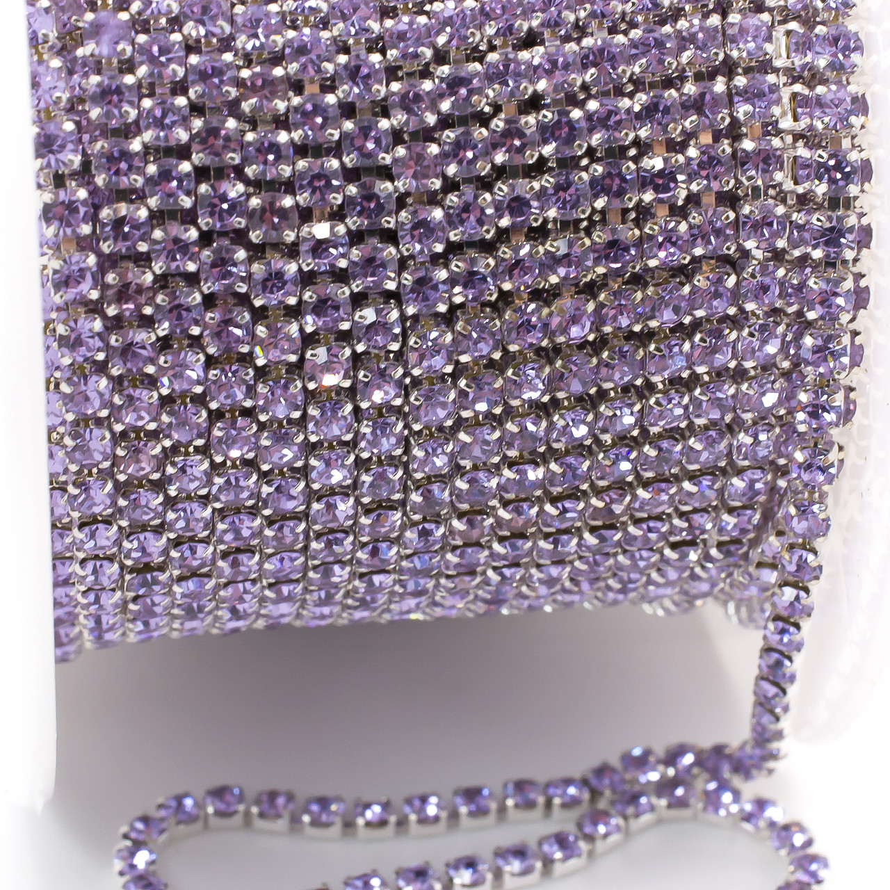 Стразовий ланцюг ss6 (2 мм) 1 м Violet silver, фото 1