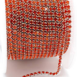 Стразовий ланцюг ss6 (2 мм) 1 м Hyacinth silver