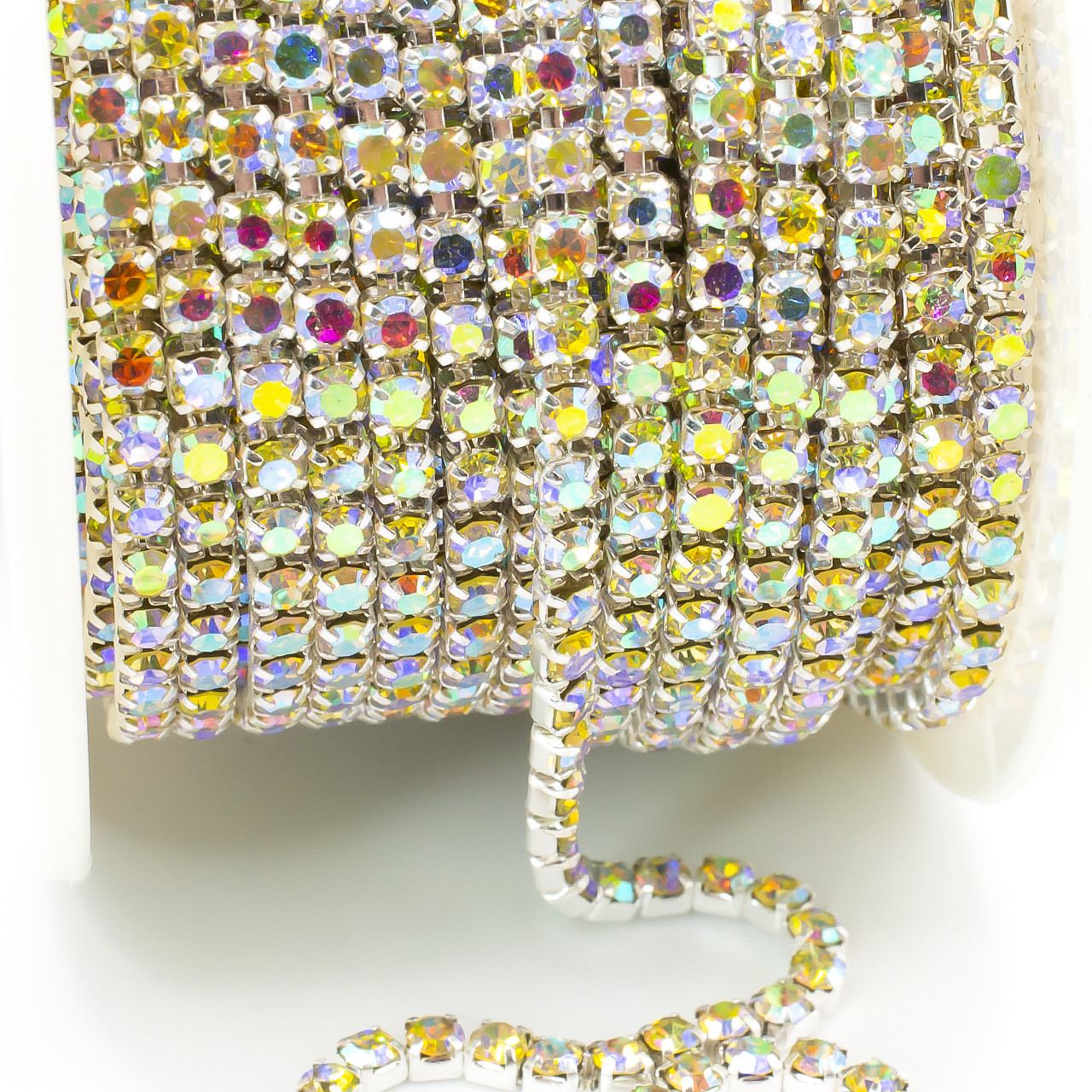 Стразовий ланцюг ss10 (2,8 мм) 1 м Jonquil AB silver, фото 1