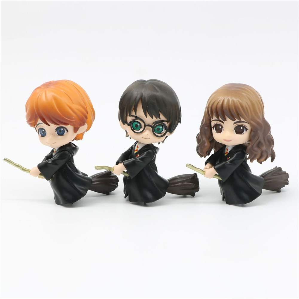 Набір Фігурок Гаррі Поттер Harry Potter На Мітлах (3 шт) 9 см 02, фото 1
