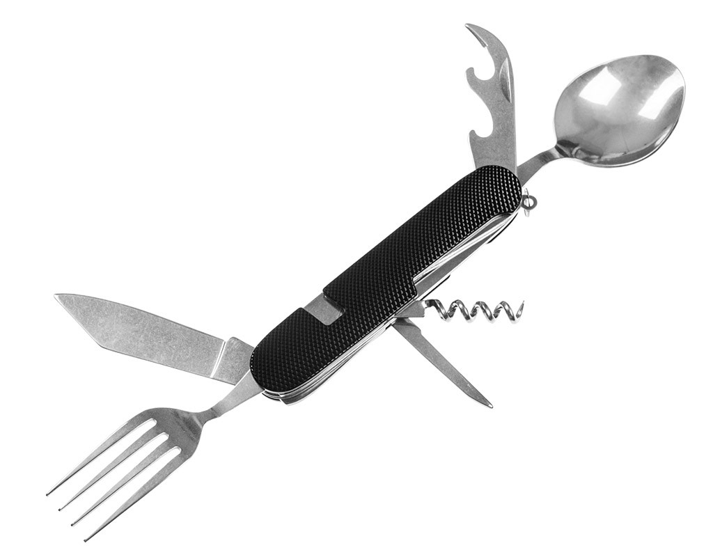 Набір столових приборів складаний Badger Outdoor Camping Steel BLK BO-CS1702402